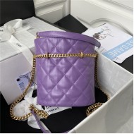 Chanel BUCKET BAG AS3116 Lambskin Enamel & Gold-Tone Metal Purple A