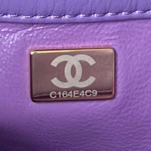 Chanel BUCKET BAG AS3116 Lambskin Enamel & Gold-Tone Metal Purple A