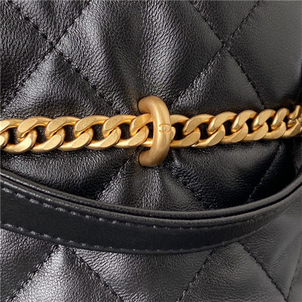 Chanel BUCKET BAG AS3116 Lambskin Enamel & Gold-Tone Metal Black A