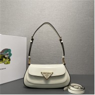 Prada Brushed leather shoulder bag 1BD345 White High