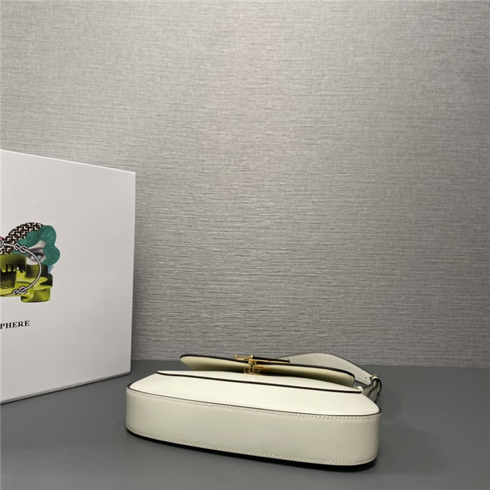 Prada Brushed leather shoulder bag 1BD345 White High