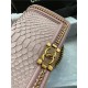 BOY Chanel FLAP BAG WITH HANDLE Python & Gold Metal High