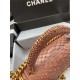 BOY Chanel FLAP BAG WITH HANDLE Python & Gold Metal High