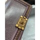 BOY Chanel FLAP BAG WITH HANDLE Python & Gold Metal High