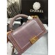 BOY Chanel FLAP BAG WITH HANDLE Python & Gold Metal High