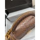 BOY Chanel FLAP BAG WITH HANDLE Python & Gold Metal High