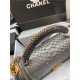 BOY Chanel FLAP BAG WITH HANDLE Python & Gold Metal High