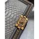 BOY Chanel FLAP BAG WITH HANDLE Python & Gold Metal High