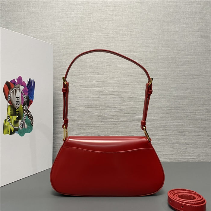 Prada Brushed leather shoulder bag 1BD345 Red High