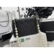 Chanel VANITY WITH CHAIN Lambskin Imitation Pearls & Gold-Tone Metal Black High