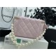 Chanel VANITY WITH CHAIN Lambskin Imitation Pearls & Gold-Tone Metal Pink High