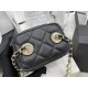 Chanel SMALL VANITY WITH CHAIN Lambskin Imitation Pearls & Gold-Tone Metal Black High