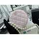 Chanel CLUTCH WITH CHAIN Lambskin Imitation Pearls & Gold-Tone Metal Pink High