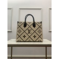 Louis Vuitton ONTHEGO MM Embroidered embossed supple grained cowhide leather M46016 High