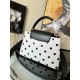 Louis Vuitton CAPUCINES MM Calfskin leather Black / White M20374 High