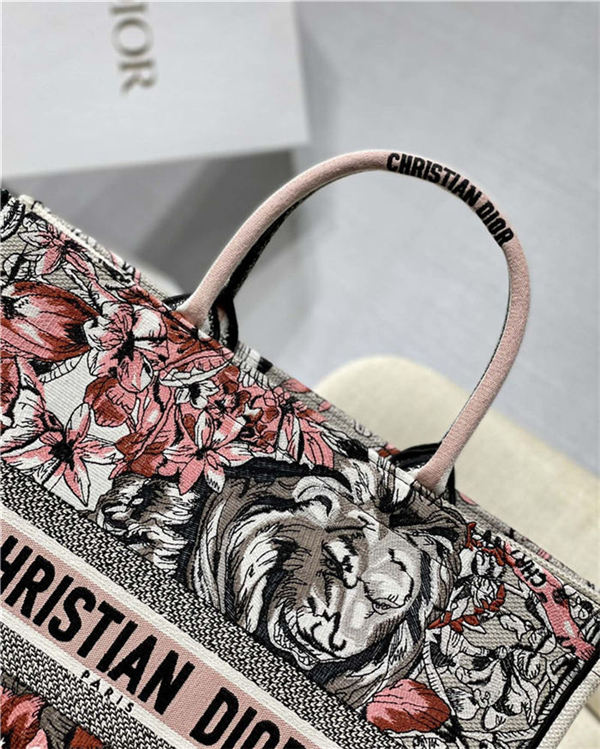 LARGE Dior BOOK TOTE La Force Embroidery Multicolor High