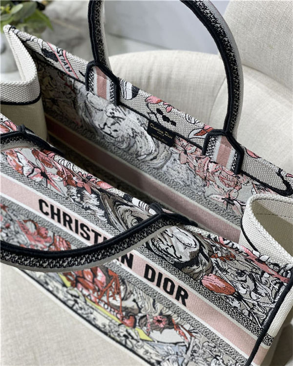 LARGE Dior BOOK TOTE La Force Embroidery Multicolor High