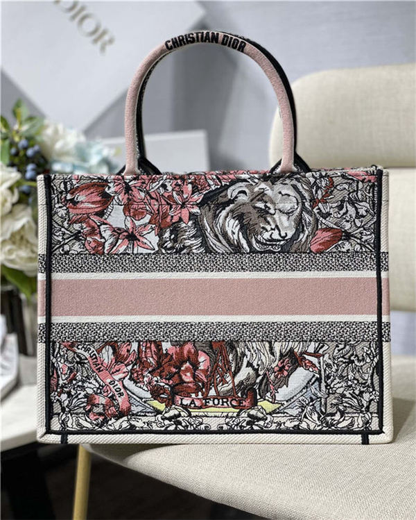 MEDIUM Dior BOOK TOTE La Force Embroidery Multicolor High