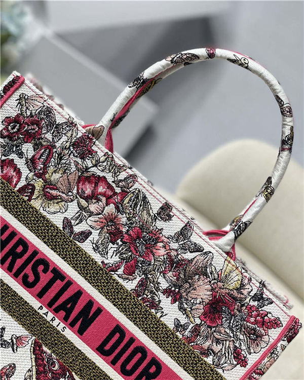 MEDIUM Dior BOOK TOTE Embroidery Butterfly High