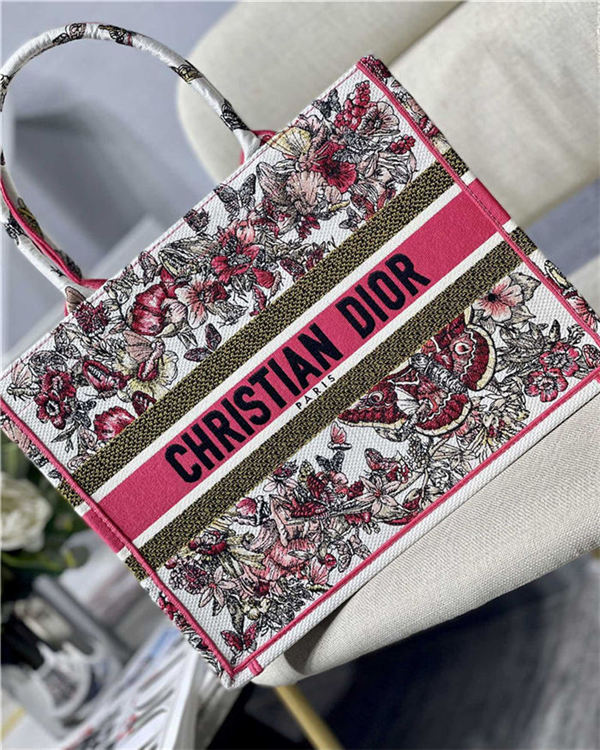 MEDIUM Dior BOOK TOTE Embroidery Butterfly High