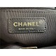 Chanel FLAP BAG WITH TOP HANDLE Grained Calfskin & Gold-Tone Metal AS3653 Black A