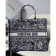 LARGE Dior BOOK TOTE Toile de Jouy Embroidery Blue High