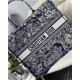 LARGE Dior BOOK TOTE Toile de Jouy Embroidery Blue High