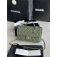 Chanel FLAP BAG WITH TOP HANDLE Grained Calfskin & Gold-Tone Metal AS3653 Green A