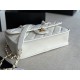 Chanel FLAP BAG WITH TOP HANDLE Grained Calfskin & Gold-Tone Metal AS3653 White A