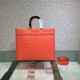 MEDIUM Fendi SUNSHINE Leather Shopper with Decorative Stitching Orange-Red High