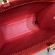 MEDIUM Fendi SUNSHINE Leather Shopper with Decorative Stitching Orange-Red High