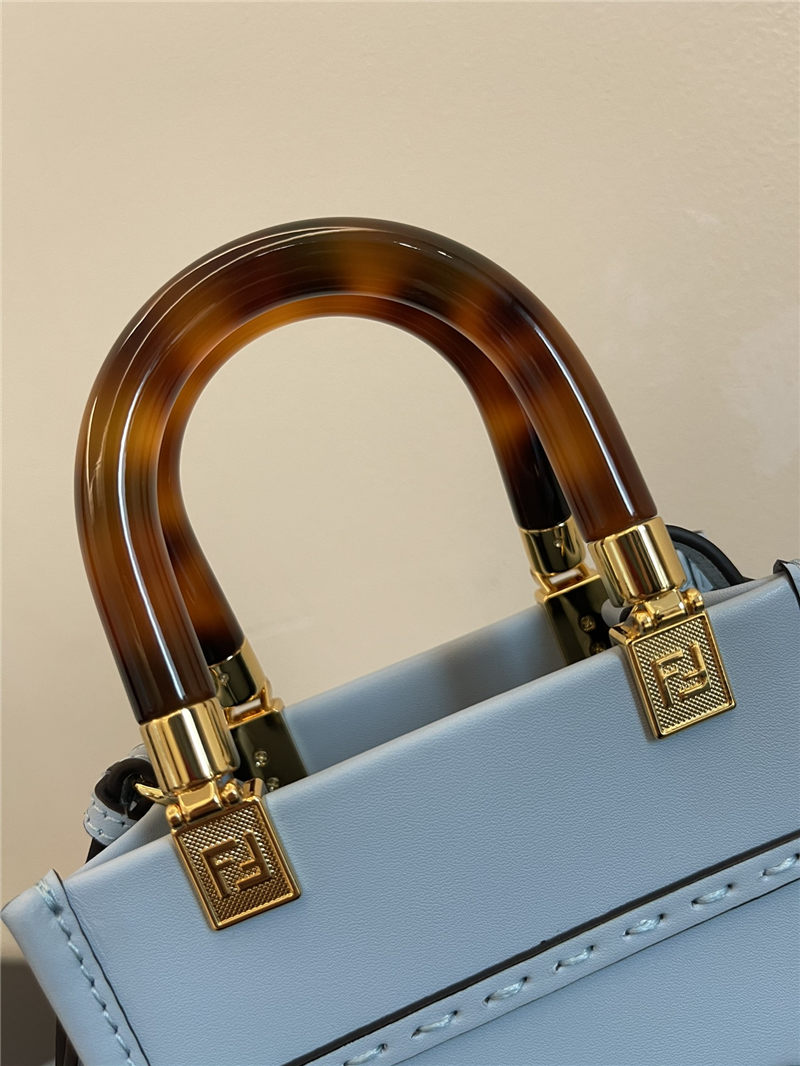 MINI SUNSHINE SHOPPER leather Mini-bag Light blue High