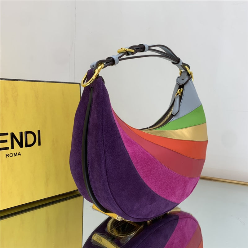 Fendigraphy Small Leather Bag Multicolor inlay High