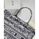 LARGE Dior BOOK TOTE Toile de Jouy Stripes Embroidery High