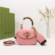 Gucci Bamboo 1947 mini top handle bag Pink Leather 686864 High