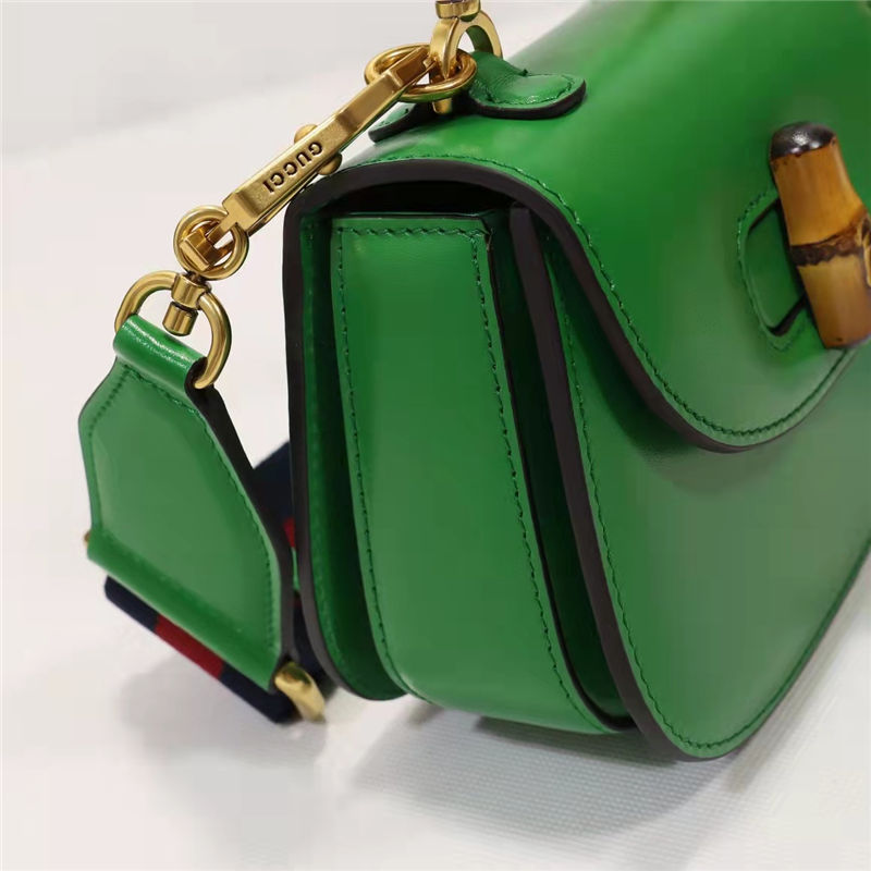 Gucci Bamboo 1947 mini top handle bag Green Leather 686864 High