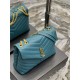 LOULOU MEDIUM IN MATELASSÉ “Y” LEATHER Gold-Tone SEA TURQUOISE High