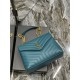 LOULOU MEDIUM IN MATELASSÉ “Y” LEATHER Gold-Tone SEA TURQUOISE High