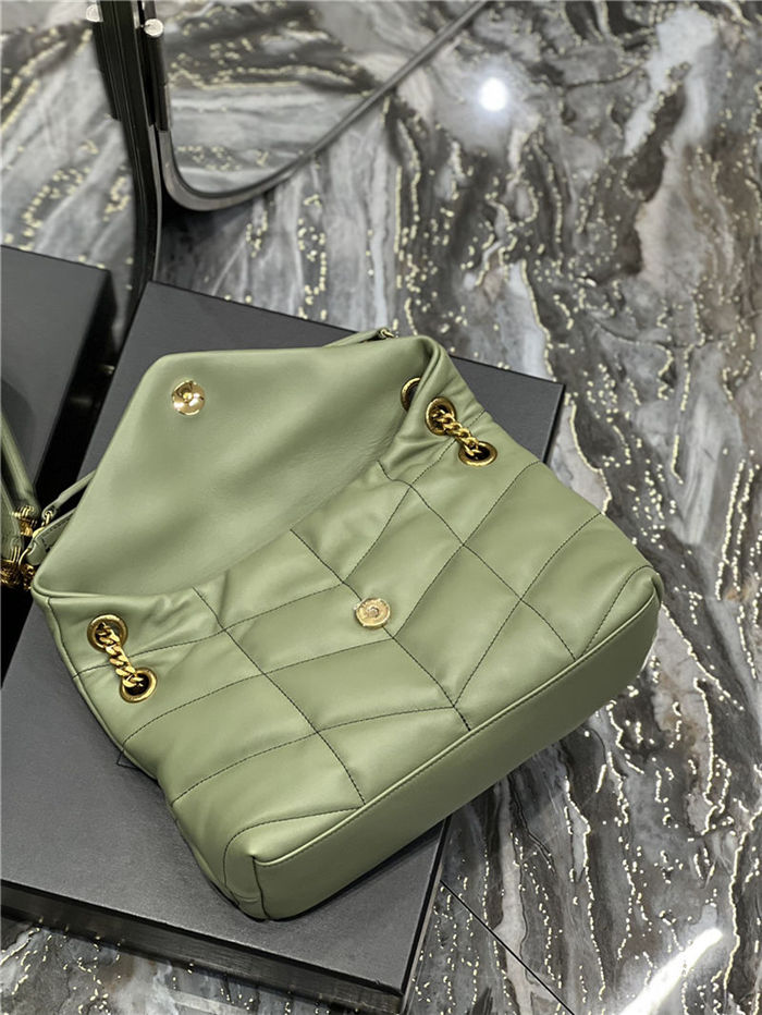 LOULOU PUFFER SMALL BAG IN QUILTED LAMBSKIN Gold-Tone PISTACHE High