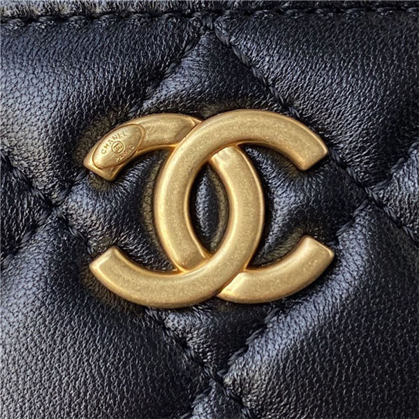 Chanel VANITY WITH CHAIN AP2805 Lambskin & Gold-Tone Metal Black A