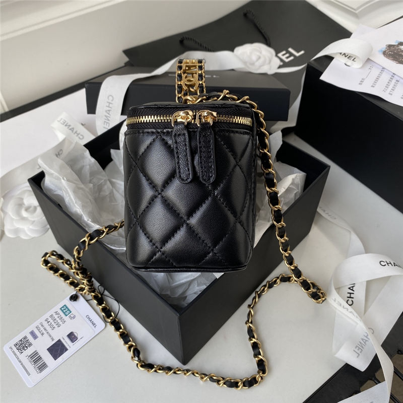 Chanel VANITY WITH CHAIN AP2805 Lambskin & Gold-Tone Metal Black A