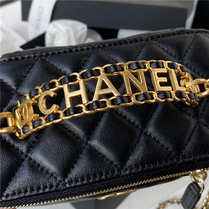 Chanel VANITY WITH CHAIN AP2805 Lambskin & Gold-Tone Metal Black A