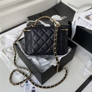 Chanel VANITY WITH CHAIN AP2805 Grained Calfskin & Gold-Tone Metal Black A