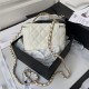 Chanel VANITY WITH CHAIN AP2805 Grained Calfskin & Gold-Tone Metal White A