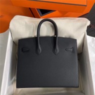 Hermes Birkin Sellier Bag 25/30cm Epsom Leather WAX Black Silver-Metal High