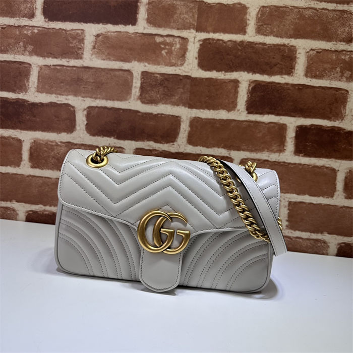 GG Marmont small matelassé shoulder bag Light Grey High