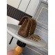 Medium CLASSIC HANDBAG Suede Gold Metal Brown A