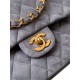 Medium CLASSIC HANDBAG Suede Gold Metal Grey A