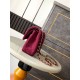 Medium CLASSIC HANDBAG Suede Gold Metal Burgundy A