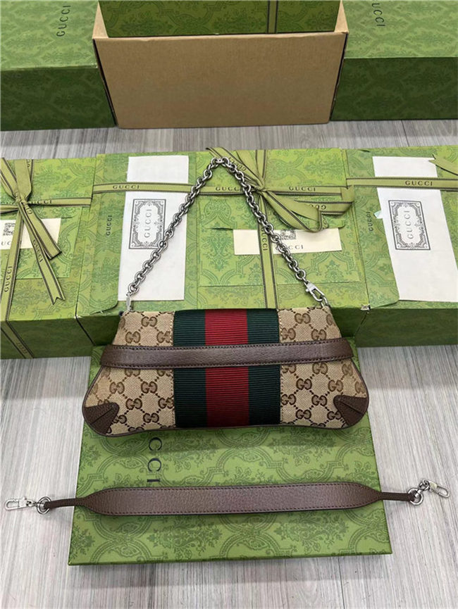 Gucci HORSEBIT CHAIN SMALL SHOULDER BAG Original GG canvas 764339 High